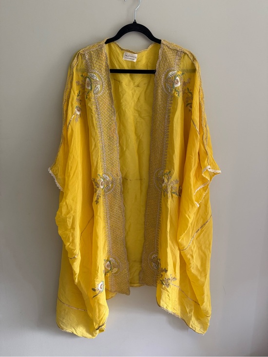 Handmade Tops - ⭐️ Handmade Kimono SUNNY embroidered satin vintage Upcycle